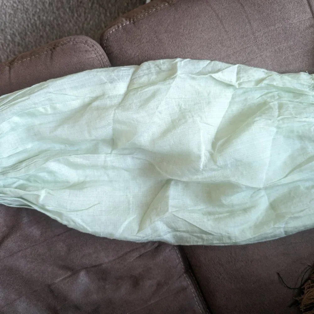 NWT Emory Puff Sleeve Bubble Crop Top, Size Medium, Sage Green - Picture 10 of 16
